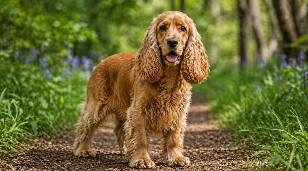 Cocker Spaniel utomhus i naturen – vänlig och aktiv hundras